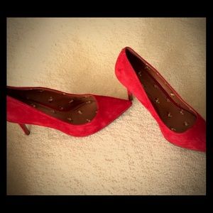 Coach suede red pumps